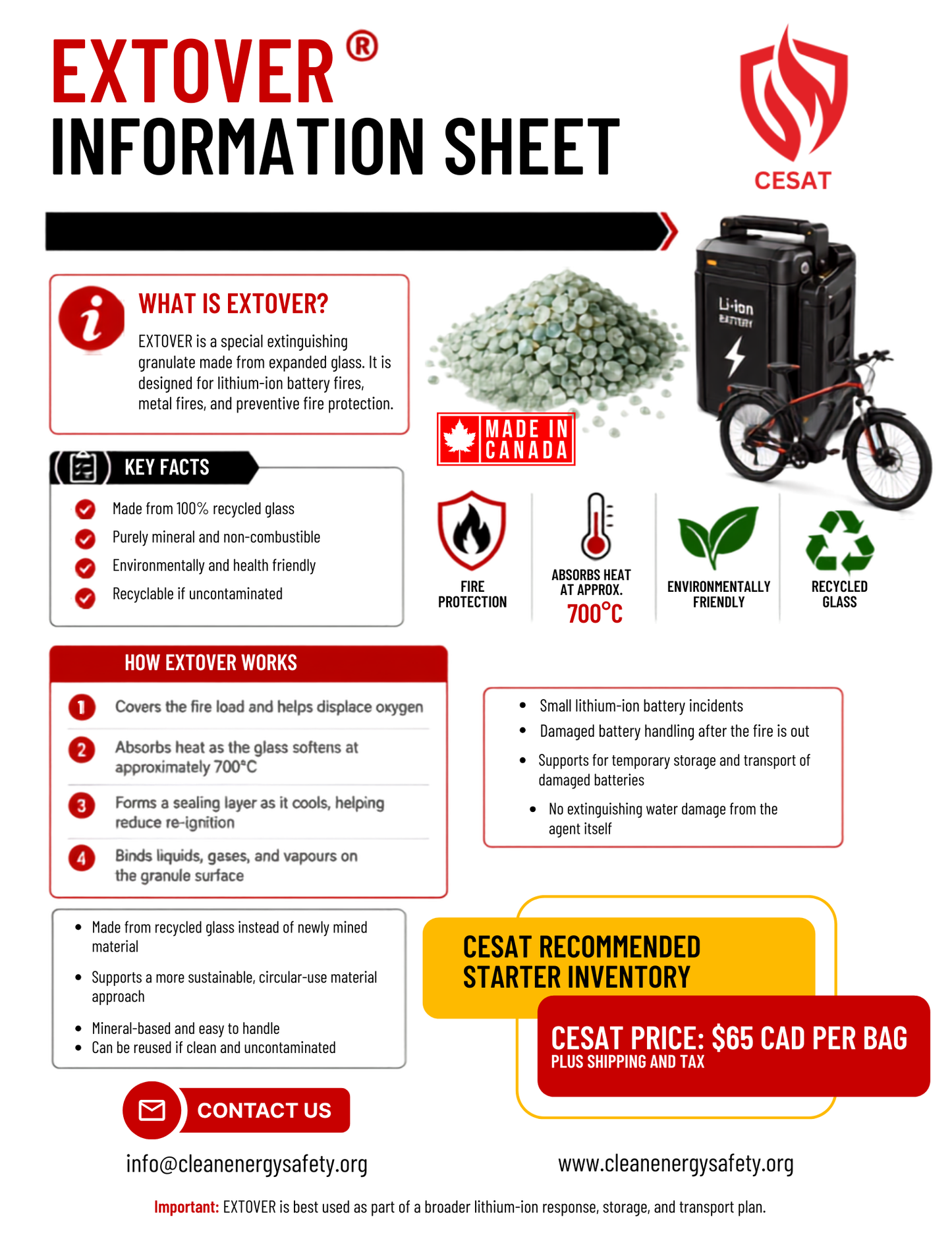 Extover® — Canadian-Made Lithium-Battery Fire Protection